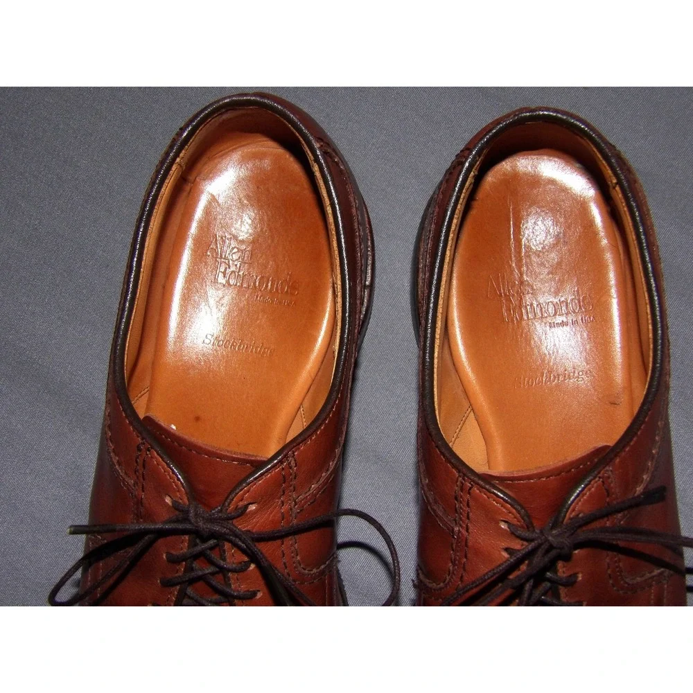 ALLEN EDMONDS Brown Leather Split Toe‎ 3754 STOCKBRIDGE Oxford Shoes Men's 7